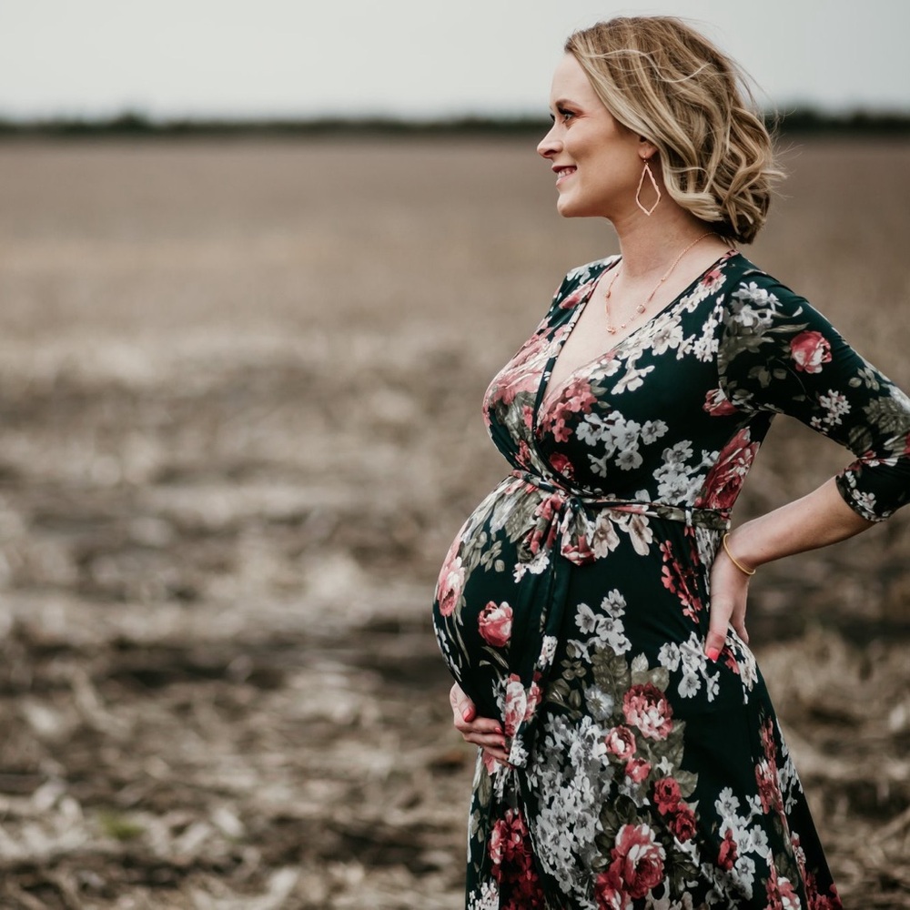 Pinkblush Floral Long Sleeve Maternity Dress - Picture 2 of 2